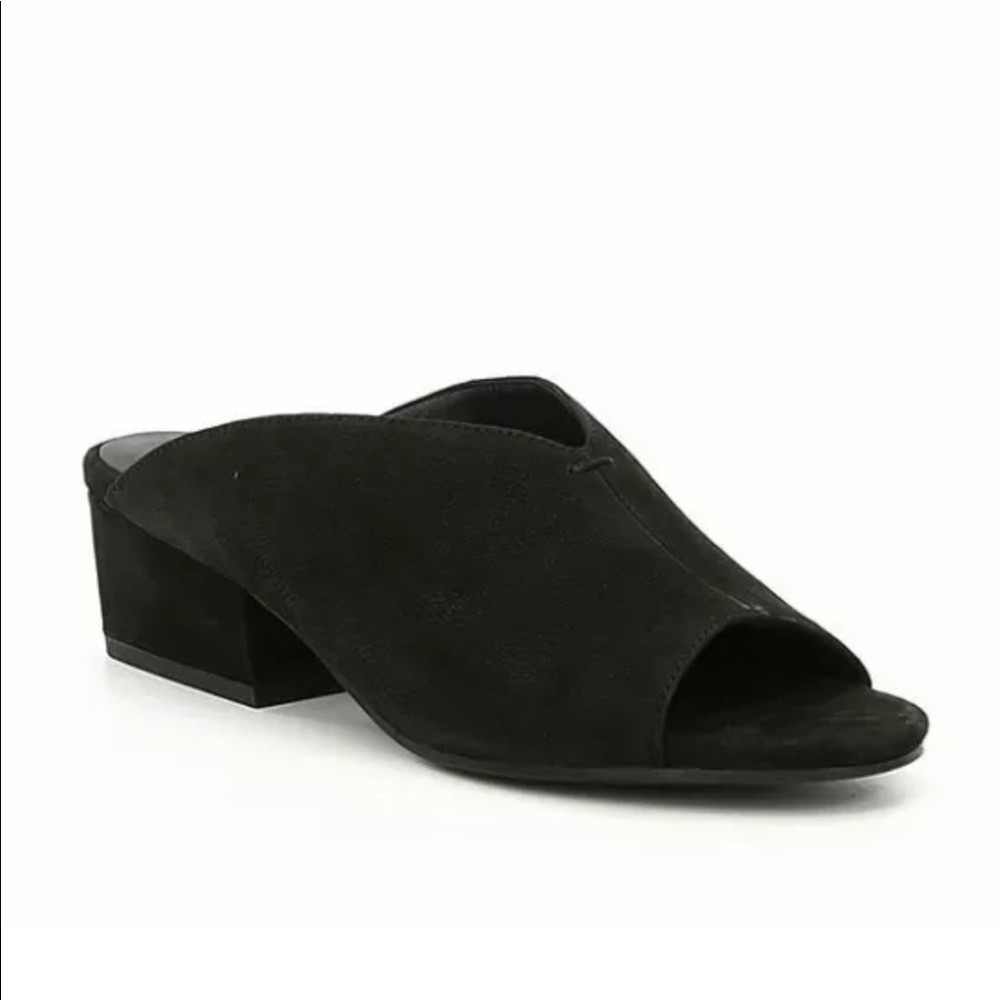 Eileen Fisher Katniss Nubuck Slide Black Sandals Size 10